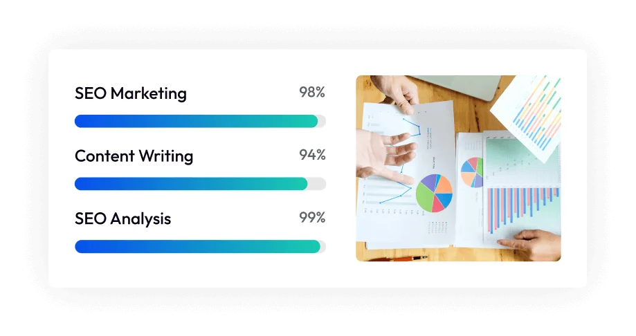 creative digital marketing design element for about section layout